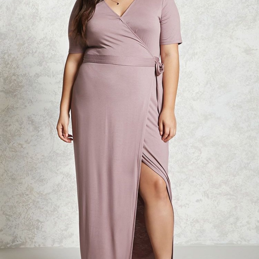 Blush maxi wrap dress.